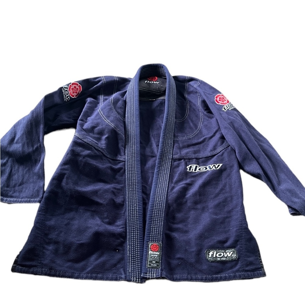 Flow Pro Mens Jui Jitsu Kimono Open Front Navy Blue Size A2L
